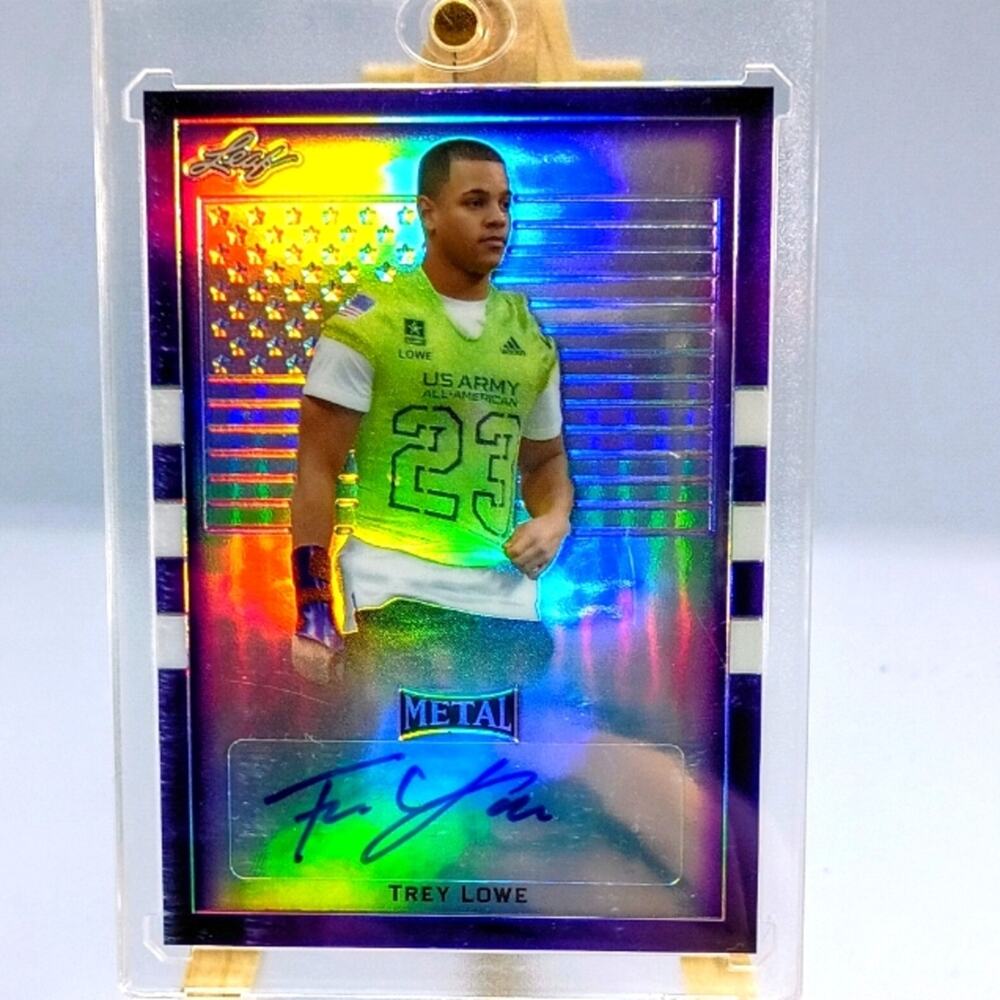 Trey Lowe #BA-TL2 2018 Leaf Metal Purple Refractor W Auto SSP 7/7